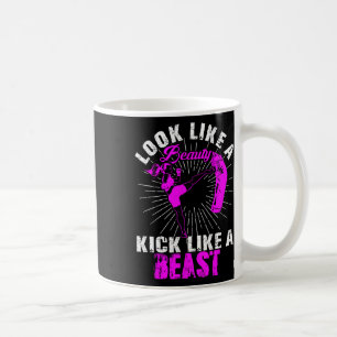 Taza De Café Belleza Kickboxing Bestia Kickboxer Chica Luchador