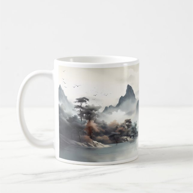 Taza De Café Belleza Natural Con Montaña (Izquierda)