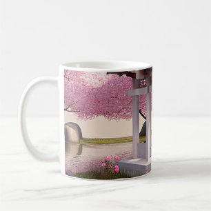 Taza De Café Belleza natural Sakura cerezo Blossom Vista Jardín