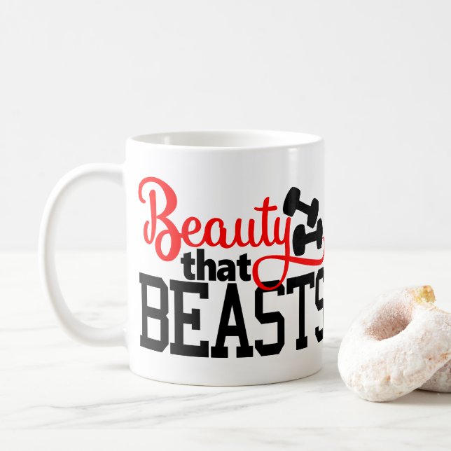 Taza De Café Belleza que bestias (Con donut)