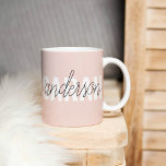 Taza De Café Belleza rosa pastel moderna Personalizada<br><div class="desc">Belleza rosa pastel moderna Personalizada</div>
