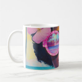 Taza De Café Belleza tropical en tonos rosados