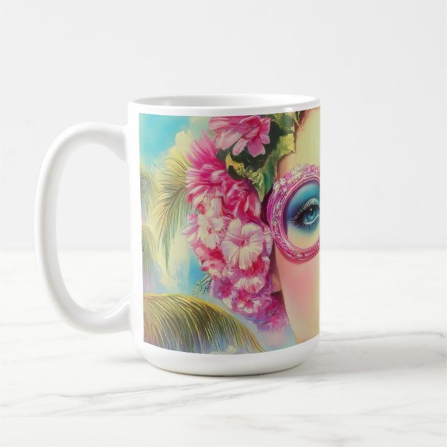 Taza De Café Belleza tropical retro (Izquierda)