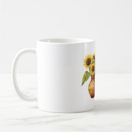 Taza De Café Bellissima (beautiful) Sunflowers in Vase