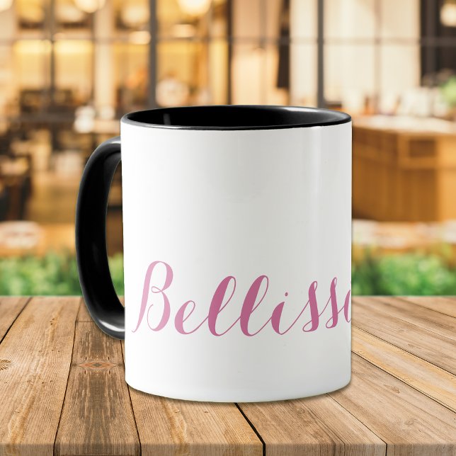 Taza De Café ¡Bellissima! Tipografía rosa (Subido por el creador)