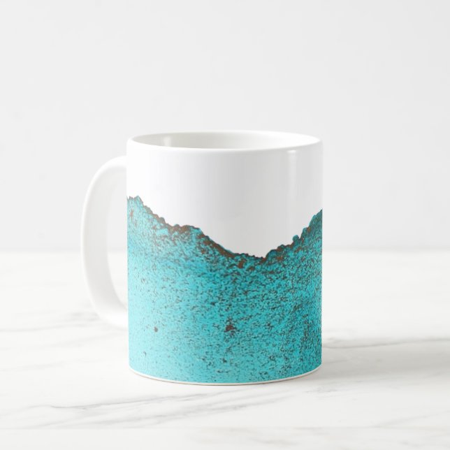 Taza De Café Bello Arco de Tinta Turquesa Dorada Abstracta (Anverso izquierdo)