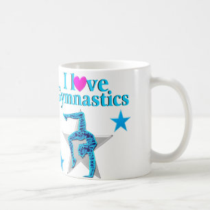 TAZA DE CAFÉ BELLO AZUL ME ENCANTA LA GIMNASTICA