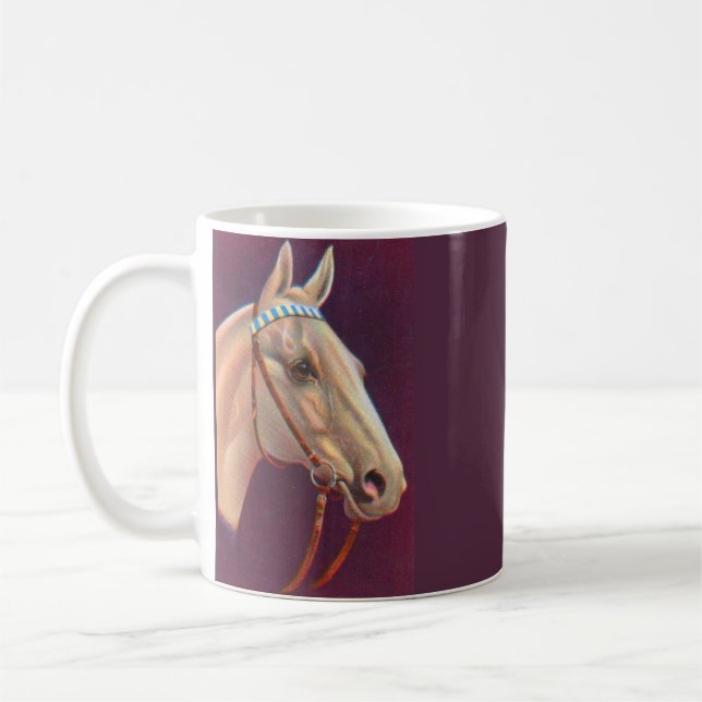 Taza De Café bello caballo blanco (Izquierda)