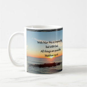 TAZA DE CAFÉ BELLO DISEÑO DE FOTOS MATTHEW 19:26