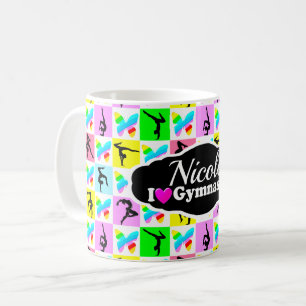 TAZA DE CAFÉ BELLO DISEÑO DE GIMNASTICAS DE MARIPOSAS