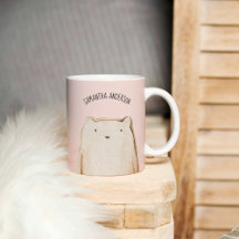 Bello Moderno Pastel Oso Rosa Con Nombre