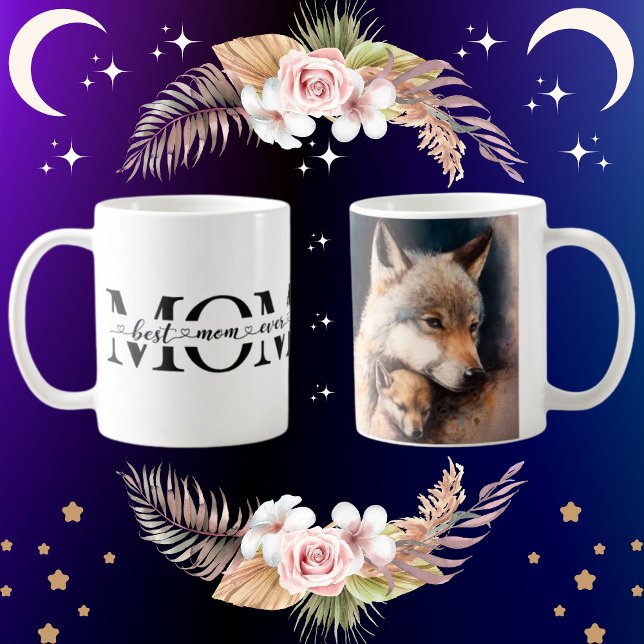 Taza De Café Bello regalo clásico del día de la madre Lobo (Subido por el creador)