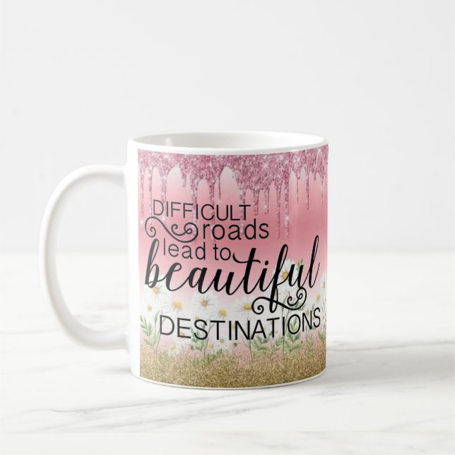 Taza De Café "Bellos destinos" Inspirador Mug (Izquierda)