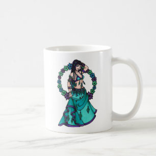 Taza De Café Belly de danza de diosa de la flor Lina