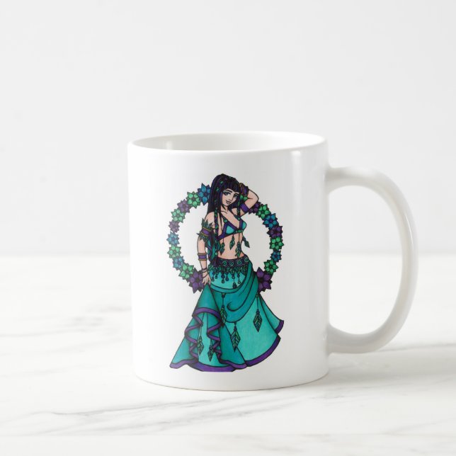 Taza De Café Belly de danza de diosa de la flor Lina (Derecha)