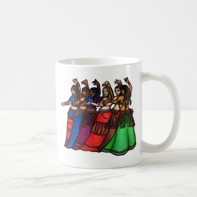 Taza De Café Belly de línea tribal bailarinas Mug (Derecha)