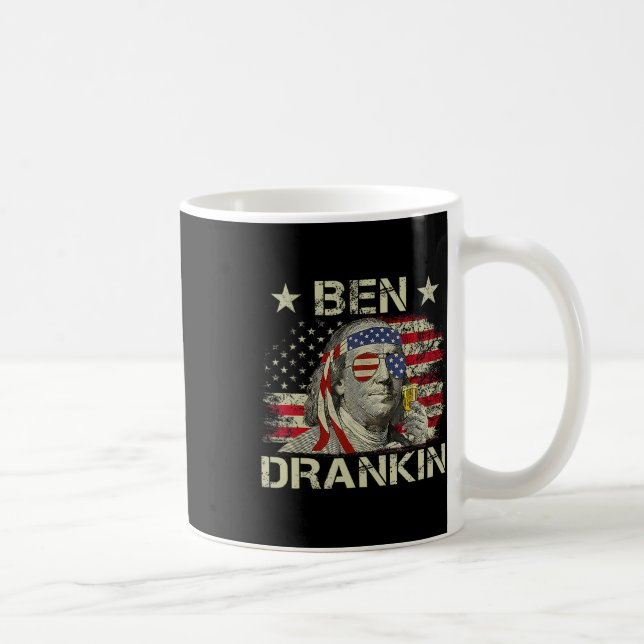 Taza De Café Ben Drankin Benjamin Franklin 4 De Julio Divertido (Derecha)