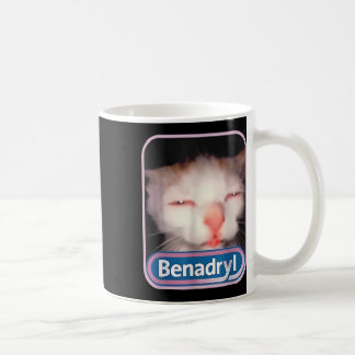 Taza De Café Benadryl Meme Cat Funny Cat Amantes a Gato Mamá Ga