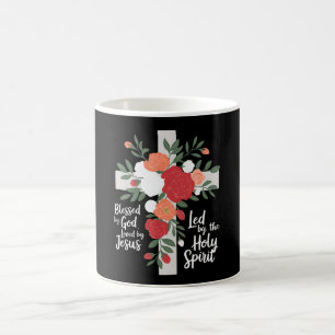 Taza De Café Bendecido por Dios Amado por Jesús Led por el Sant