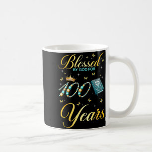 Taza De Café Bendecido Por Dios Por 100 Años Cumpleaños 100 Año