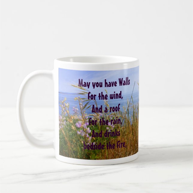 Taza De Café Bendición céltica para el hogar (Izquierda)