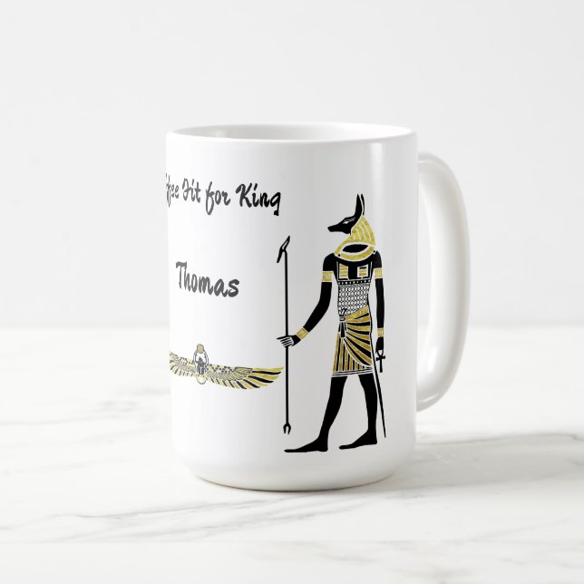 Taza De Café Bendición del faraón dorado: arte antiguo egipcio (Anverso derecho)