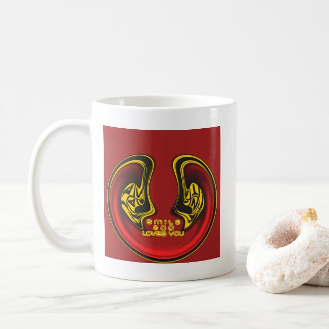 Taza De Café Bendición desde arriba: El saludo espiritual del a (Con donut)