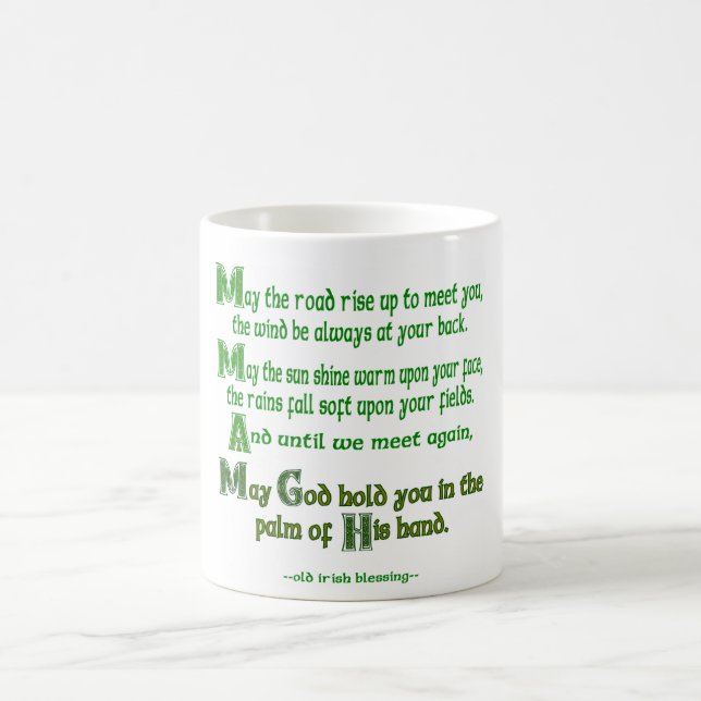 Taza De Café Bendición irlandesa: Que se levante el camino para (Centro)