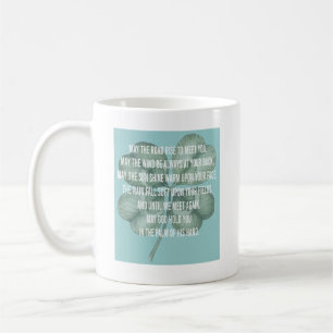 Taza De Café Bendición tradicional irlandesa con diseño de tréb