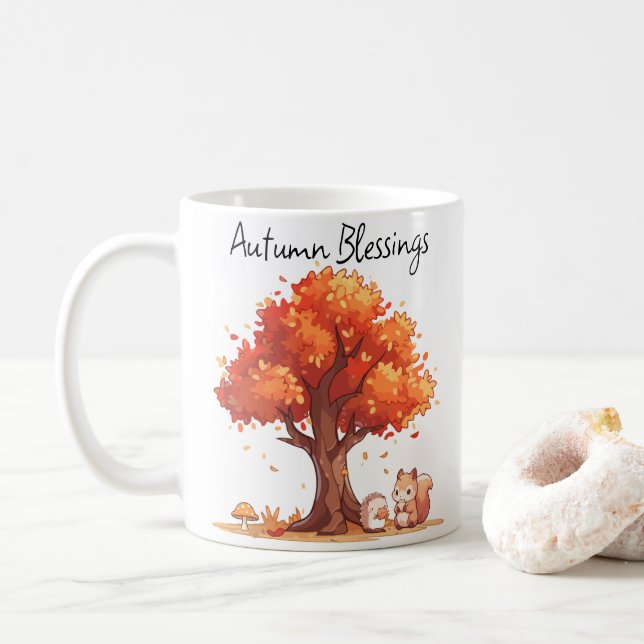Taza De Café Bendiciones de otoño (Con donut)