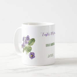 Taza De Café bendiciones de Pascua color violeta morado Mug