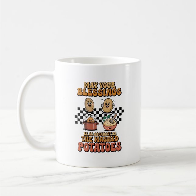 Taza De Café Bendiciones tan abundantes como puré de papas (Izquierda)