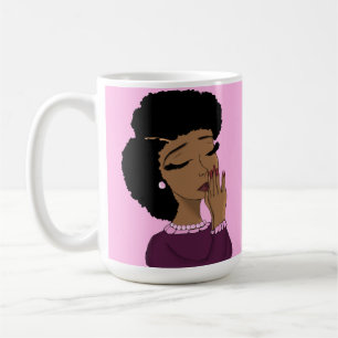 Taza De Café Bendiciones y fe (fondo rosa)