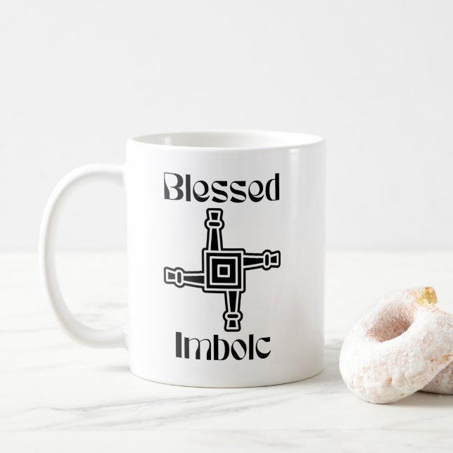 Taza De Café Bendita cruz de Imbolc Brigid (Con donut)