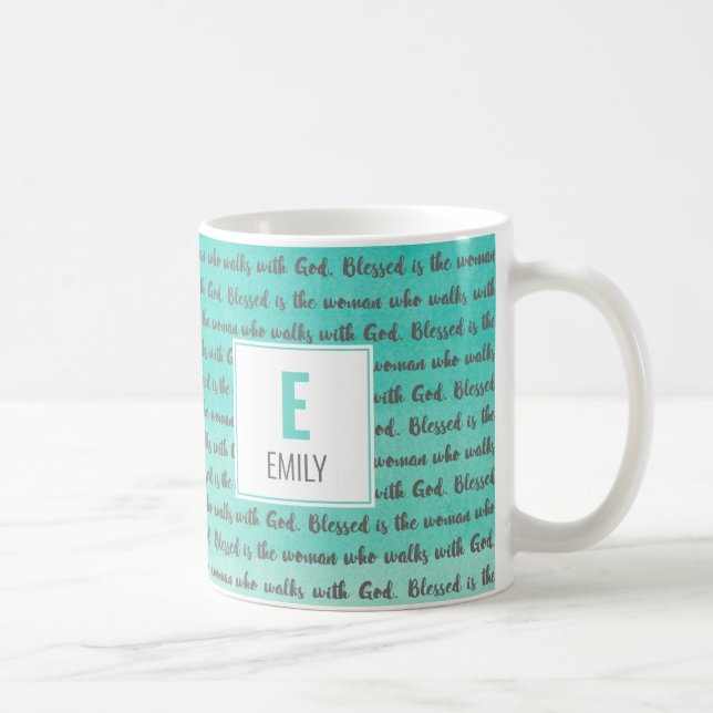 Taza De Café Bendita es la mujer que camina con Dios (Derecha)
