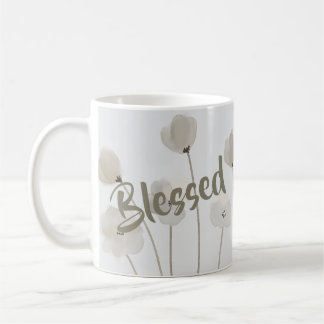 Taza De Café Bendita floral Inspiradora moderna religiosa