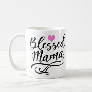 Taza De Café Bendita mamá, texto blanco