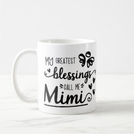 Taza De Café Bendita Mimi - Mejor Abuela - Añadir Foto - Cute