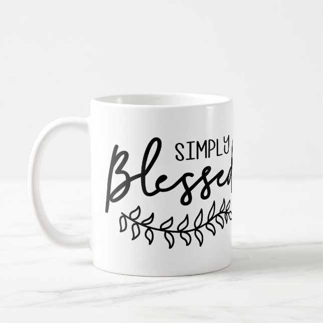 Taza De Café Bendita oferta cristiana moderna granja - Añadir n (Izquierda)