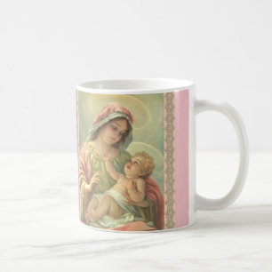 Taza De Café Bendita Virgen María con el niño Jesús Mug Rega