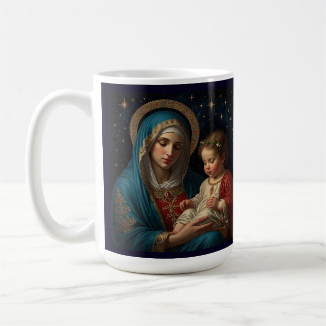 Taza De Café Bendita Virgen María y Jesús Navidades de Nativida (Izquierda)