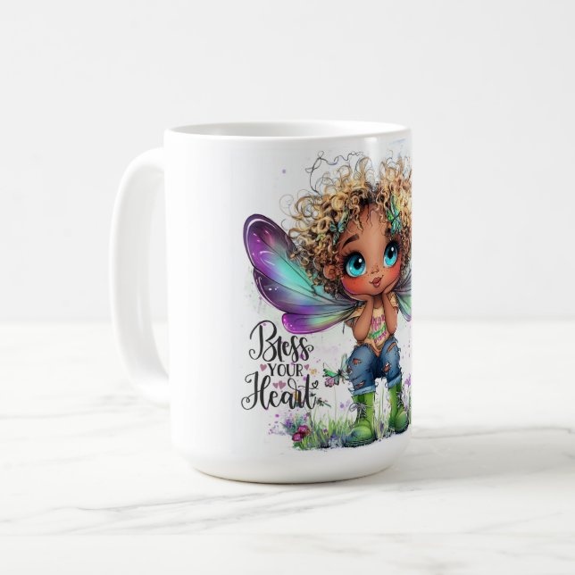 Taza De Café Bendito sea tu fango de hadas del corazón (Anverso izquierdo)