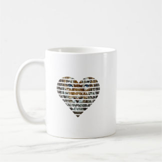 Taza De Café Bengal Tiger Endangered Distressed Heart Lover Cat