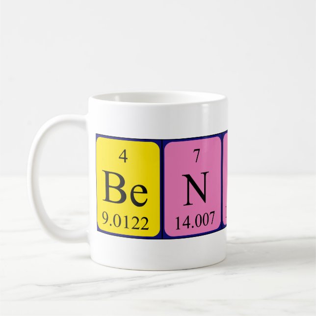 Taza De Café Beniko periódica nombre de tabla mug (Izquierda)