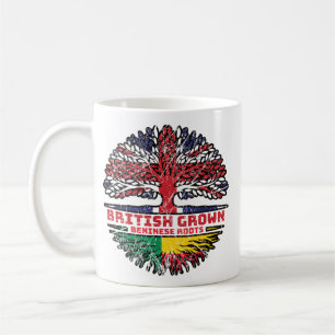 Taza De Café Beninés Reino Unido británico bandera de las raíce