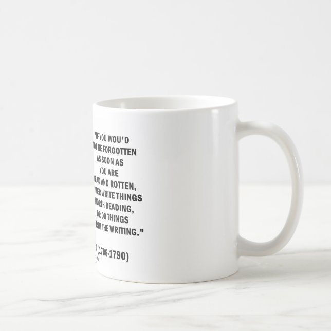 Taza De Café Benjamin Franklin no ser olvidado leyendo la (Derecha)