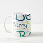 Taza De Café Benny<br><div class="desc">Benny. Show and wear this popular beautiful male first name designed as colorful wordcloud made of horizontal and vertical cursive hand lettering typography in different sizes and adorable fresh colors. Wear your positive american name or show the world whom you love or adore. Merch with this soft text artwork is...</div>
