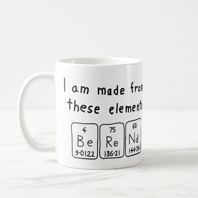 Taza De Café Berend periódica table name mug (Izquierda)