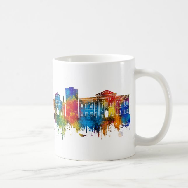 Taza De Café Bergamo Italy Skyline (Derecha)