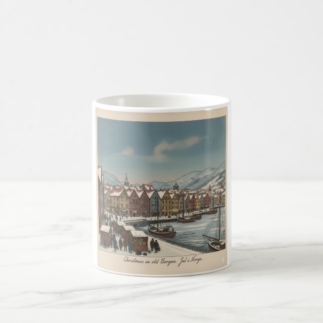Taza De Café Bergen, Norway Christmas Coffee Mug (Centro)